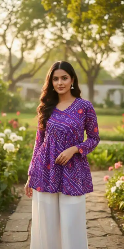 Purple Pure Georgette With Printed Kurti | Kurti, Bollywood Kurti, Creative Kurtis, Designer Kurti, Party Wear Kurti, Selfie Kurti