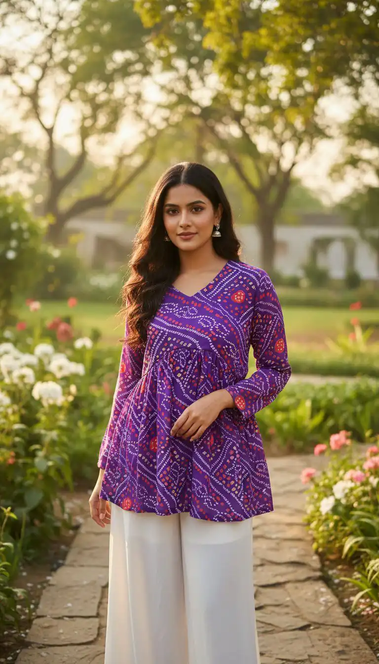 Purple Pure Georgette With Printed Kurti | Kurti, Bollywood Kurti, Creative Kurtis, Designer Kurti, Party Wear Kurti, Selfie Kurti
