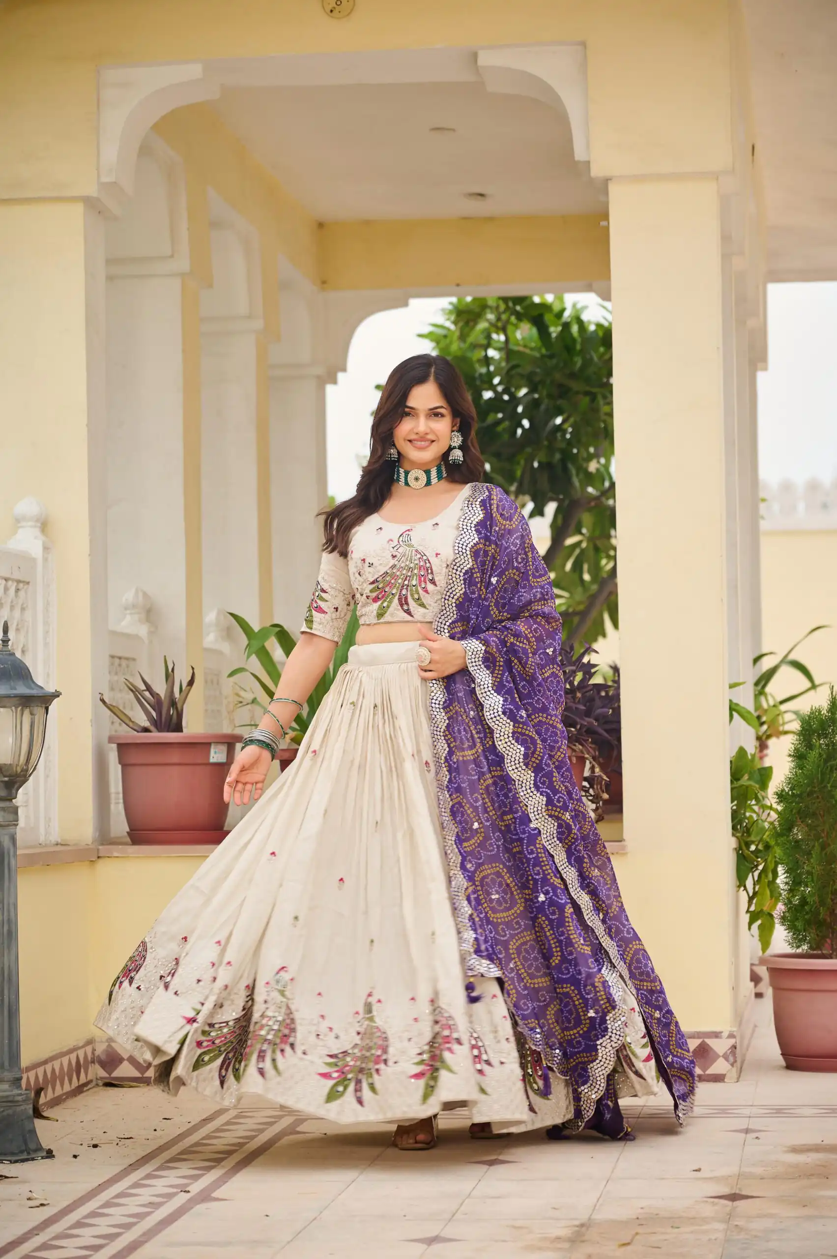 Purple Pure Tissue Silk Embroidery Work Lehenga Choli | Lehenga, Bollywood Lehenga, Creative Lehenga, Designer Lehenga, Embroidered Lehenga, Party Wear Lehenga