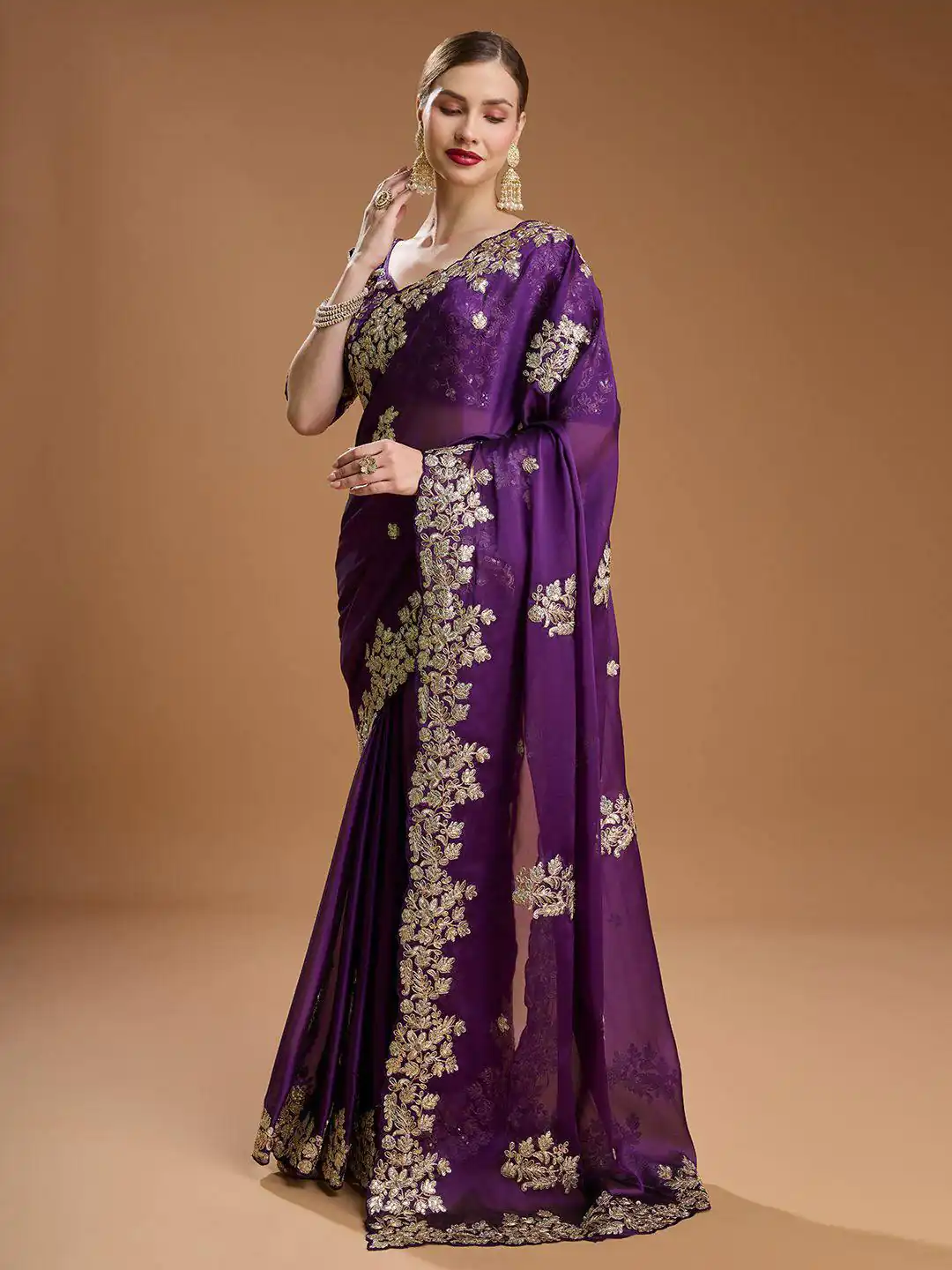 Purple Rangoli Silk Sequins Embroidery Work Saree | Sarees, Bollywood Sarees, Creative Sarees, Designer Sarees, Embroidered Sarees, Ethnic Saree, Modern Digital sarees, Party Wear Sarees