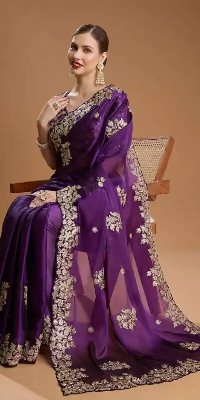 Purple Rangoli Silk Sequins Embroidery Work Saree | Sarees, Bollywood Sarees, Creative Sarees, Designer Sarees, Embroidered Sarees, Ethnic Saree, Modern Digital sarees, Party Wear Sarees