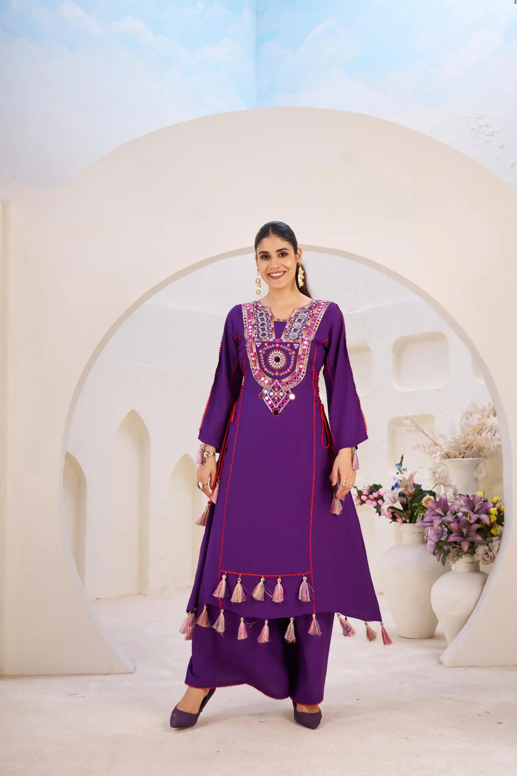 Purple Rayon Thread With Real Mirror Work Salwar Suit | Jump Suits, Salwar suit, Casual Suits, Creative suits, Designer Suits, Palazzo Suits, Party Wear Suits, Patiala Suits, Straight Suits