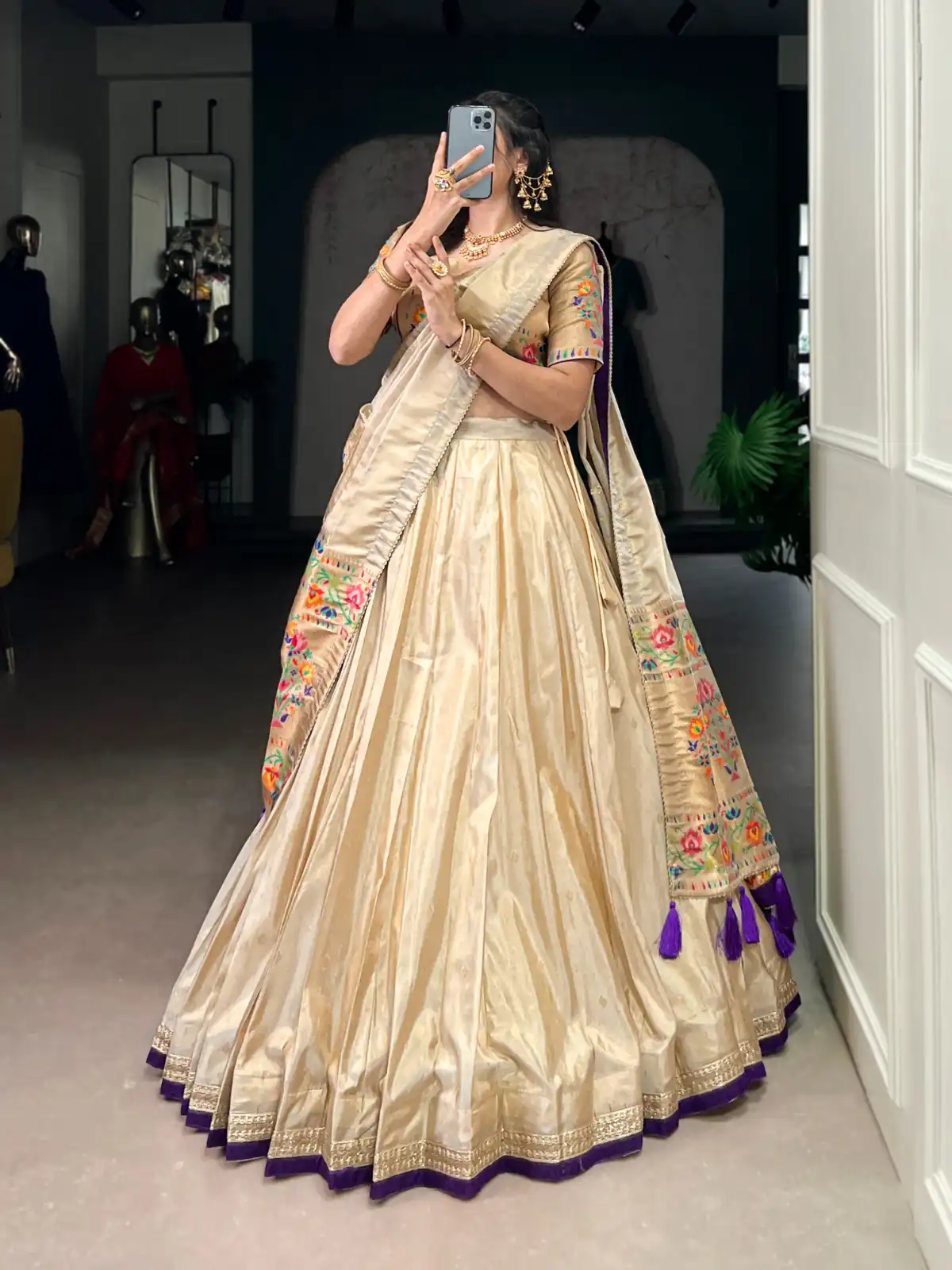 Purple Shimmer Zari Weaving Work Lehenga Choli | Lehenga, Bollywood Lehenga, Creative Lehenga, Designer Lehenga, Embroidered Lehenga, Party Wear Lehenga