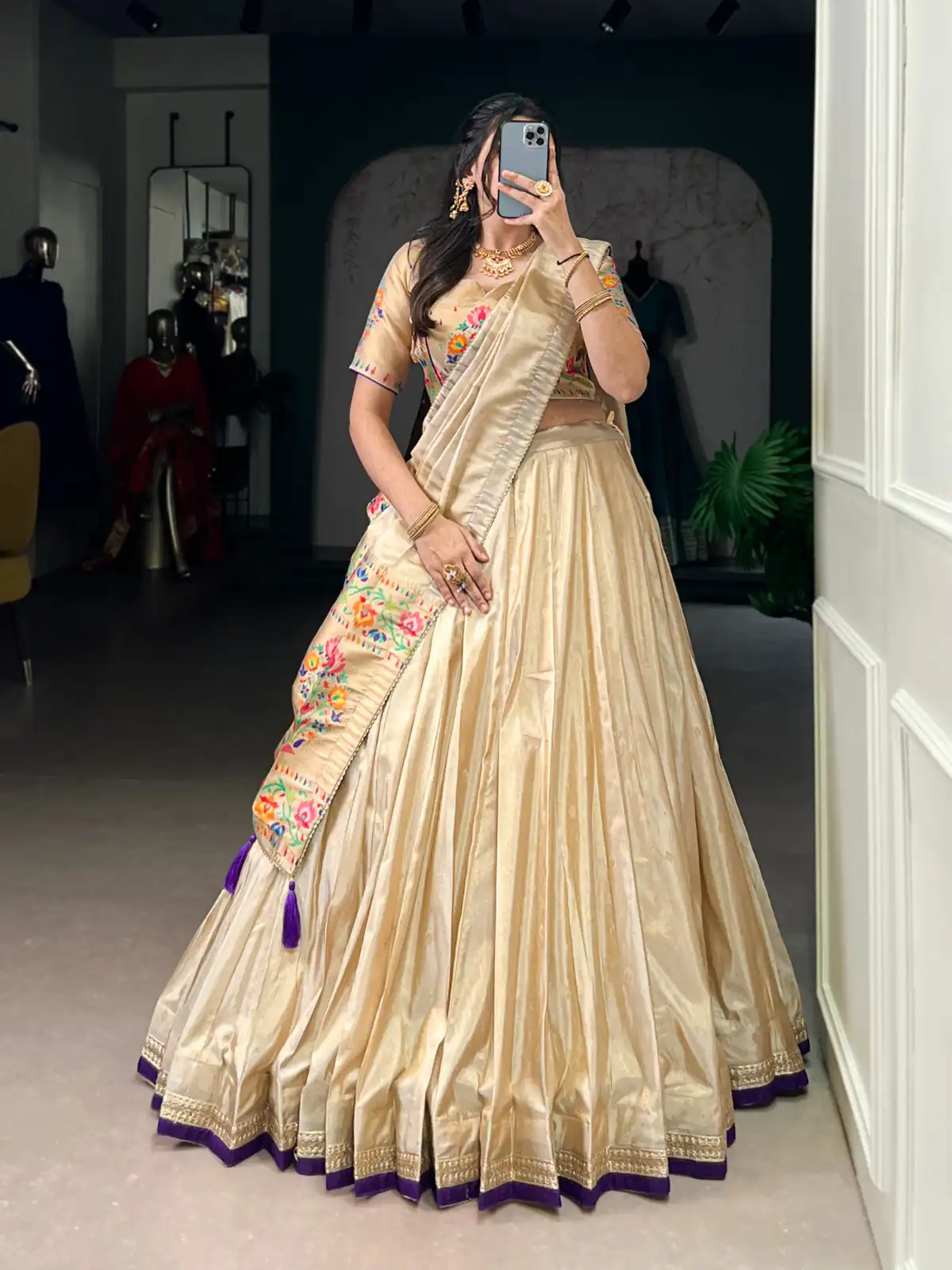 Purple Shimmer Zari Weaving Work Lehenga Choli | Lehenga, Bollywood Lehenga, Creative Lehenga, Designer Lehenga, Embroidered Lehenga, Party Wear Lehenga