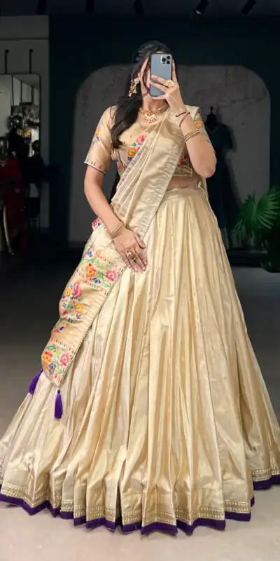 Purple Shimmer Zari Weaving Work Lehenga Choli | Lehenga, Bollywood Lehenga, Creative Lehenga, Designer Lehenga, Embroidered Lehenga, Party Wear Lehenga