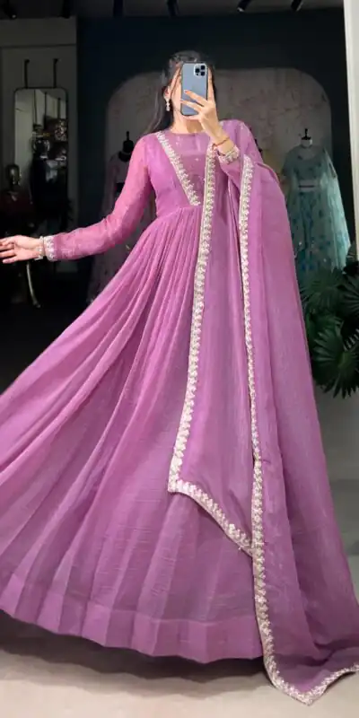 Purple Silver Glory Hotfix Sequins Thread Work Gown | Gowns, Bollywood Gowns, Creative Gowns, Designer Gowns, Embroidered Gowns, Party Wear Gowns