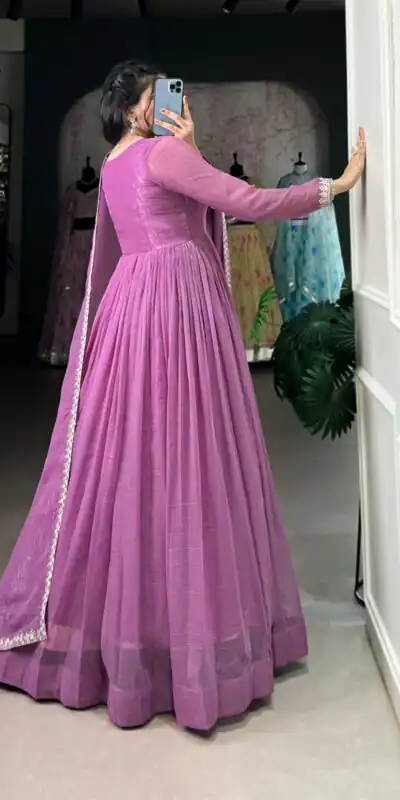 Purple Silver Glory Hotfix Sequins Thread Work Gown | Gowns, Bollywood Gowns, Creative Gowns, Designer Gowns, Embroidered Gowns, Party Wear Gowns
