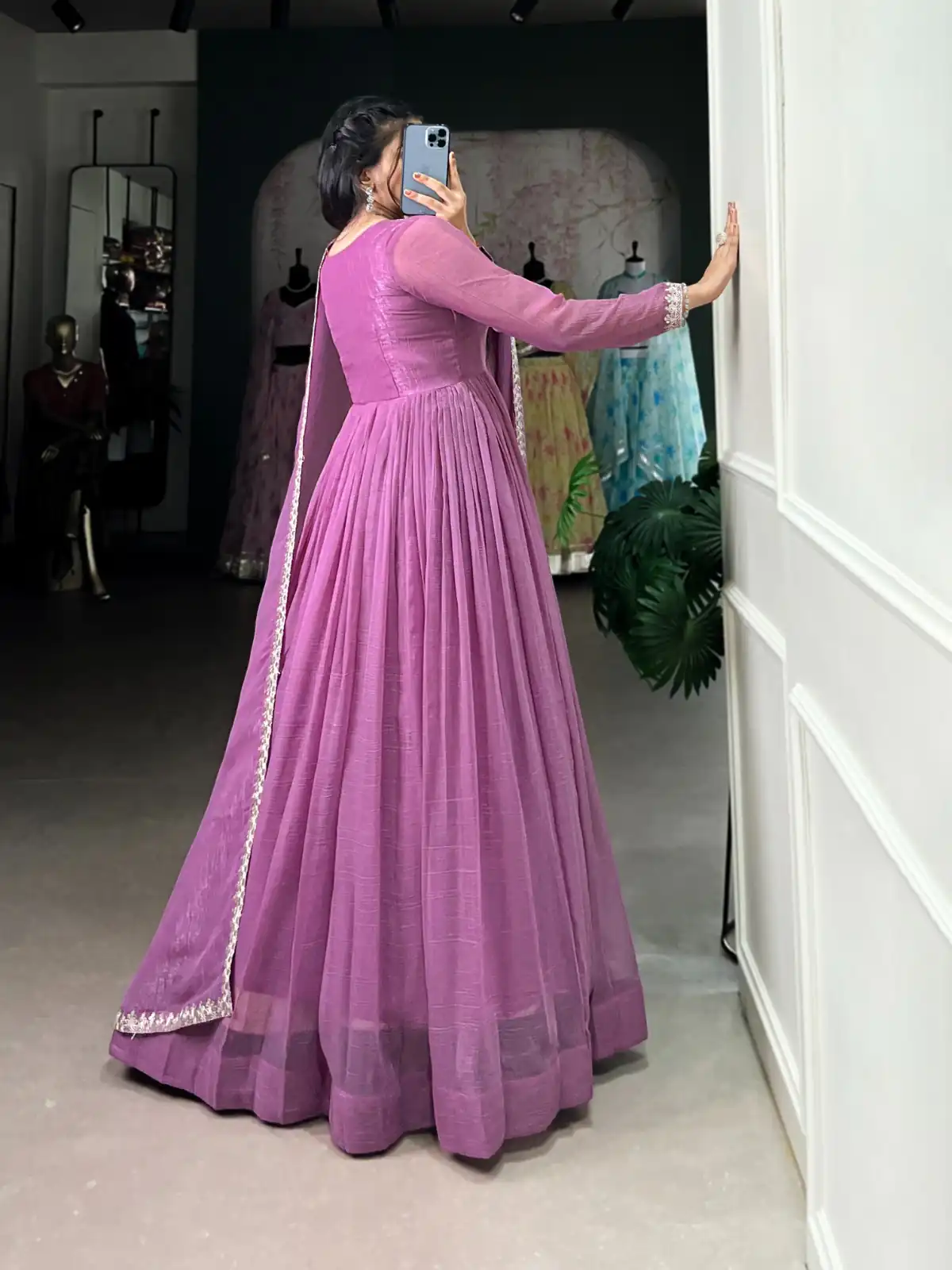 Purple Silver Glory Hotfix Sequins Thread Work Gown | Gowns, Bollywood Gowns, Creative Gowns, Designer Gowns, Embroidered Gowns, Party Wear Gowns