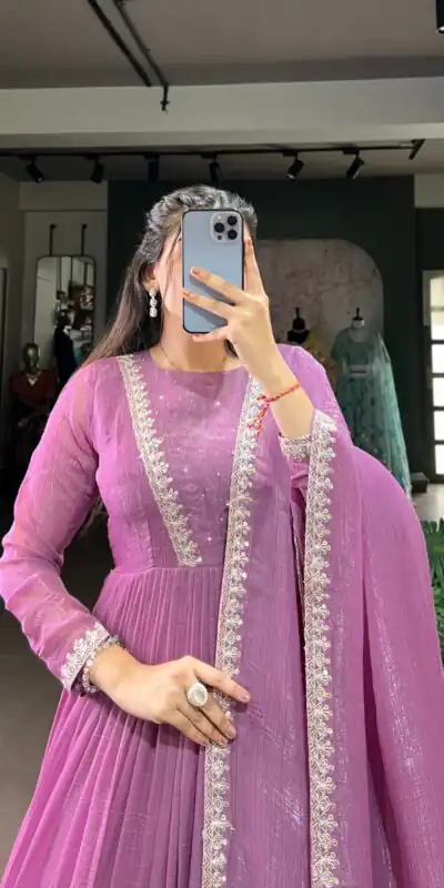 Purple Silver Glory Hotfix Sequins Thread Work Gown | Gowns, Bollywood Gowns, Creative Gowns, Designer Gowns, Embroidered Gowns, Party Wear Gowns