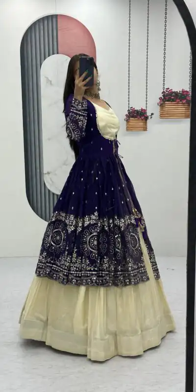 Purple Simar Cosmos Sequence Work Lehenga Choli | Lehenga, Bollywood Lehenga, Creative Lehenga, Designer Lehenga, Embroidered Lehenga, Party Wear Lehenga