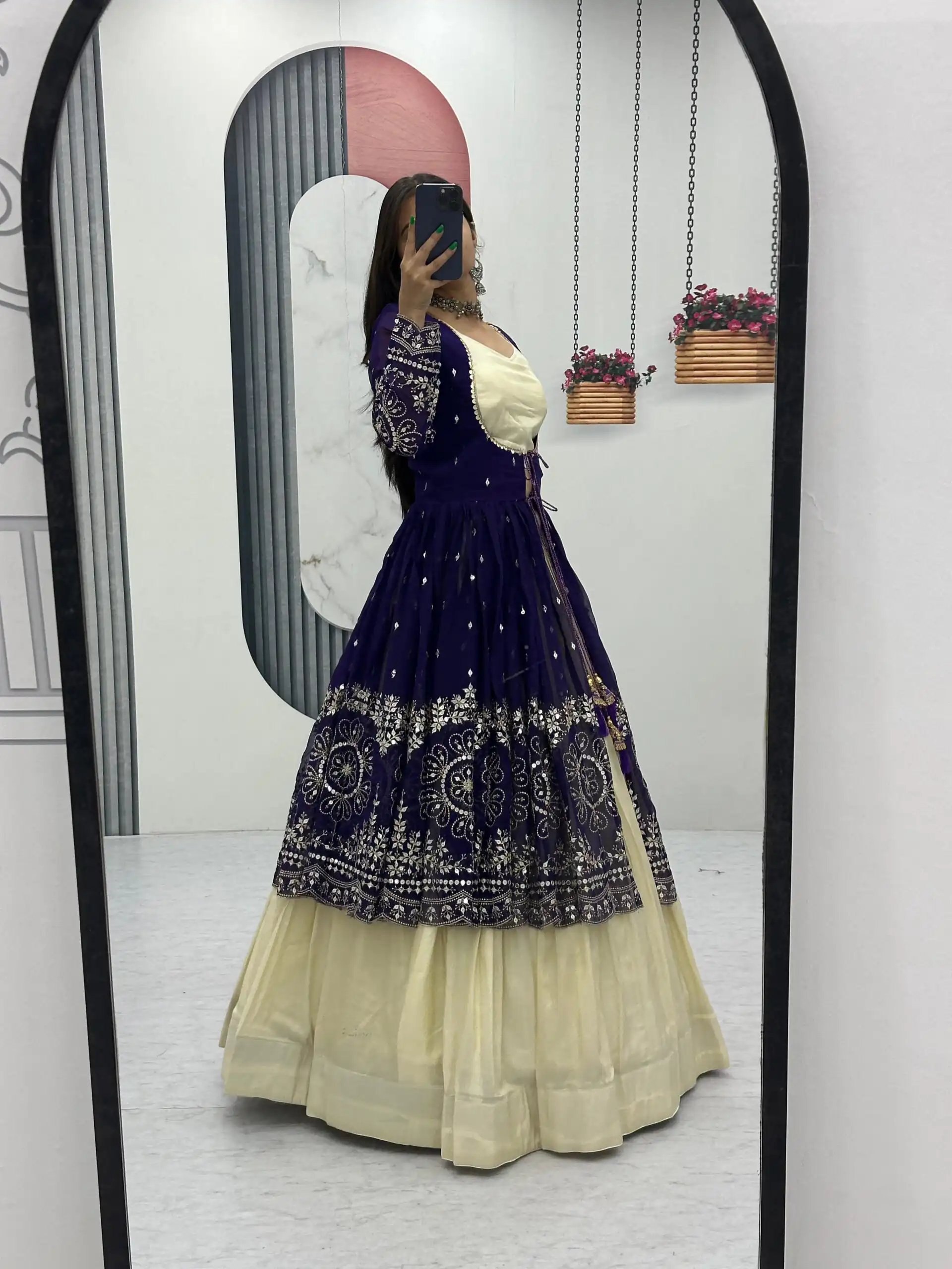 Purple Simar Cosmos Sequence Work Lehenga Choli | Lehenga, Bollywood Lehenga, Creative Lehenga, Designer Lehenga, Embroidered Lehenga, Party Wear Lehenga