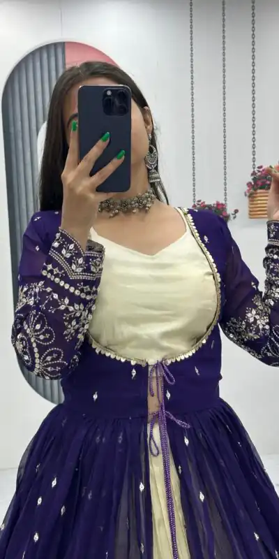 Purple Simar Cosmos Sequence Work Lehenga Choli | Lehenga, Bollywood Lehenga, Creative Lehenga, Designer Lehenga, Embroidered Lehenga, Party Wear Lehenga