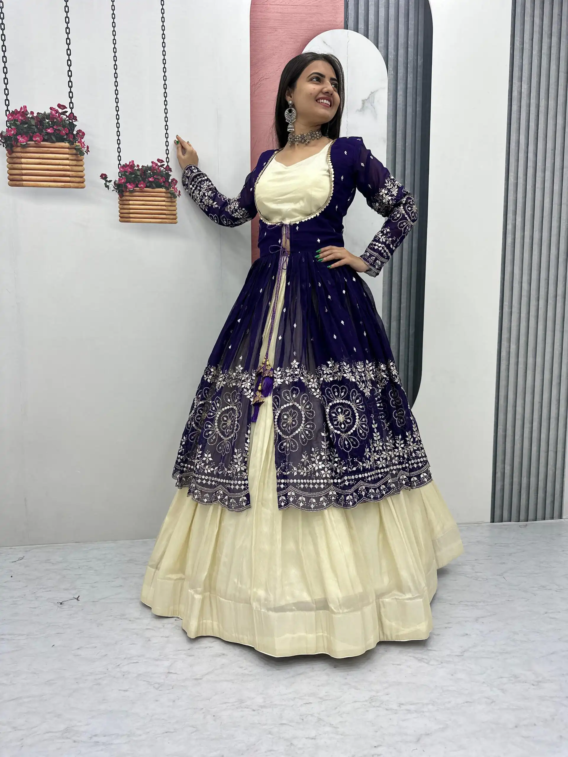 Purple Simar Cosmos Sequence Work Lehenga Choli | Lehenga, Bollywood Lehenga, Creative Lehenga, Designer Lehenga, Embroidered Lehenga, Party Wear Lehenga