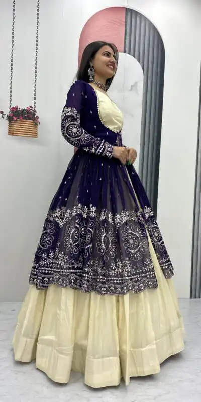 Purple Simar Cosmos Sequence Work Lehenga Choli | Lehenga, Bollywood Lehenga, Creative Lehenga, Designer Lehenga, Embroidered Lehenga, Party Wear Lehenga