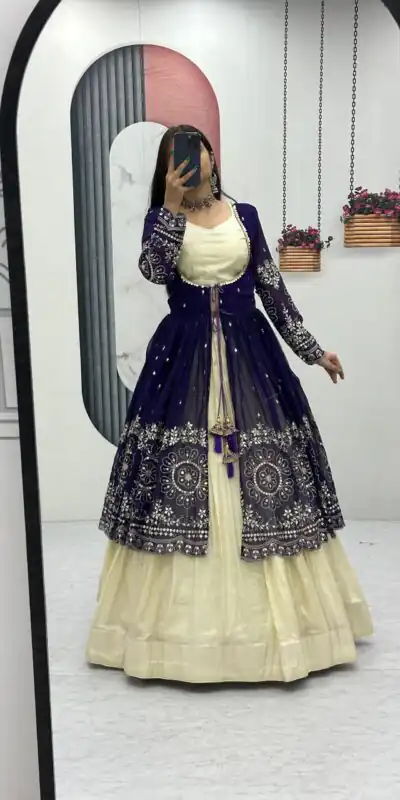 Purple Simar Cosmos Sequence Work Lehenga Choli | Lehenga, Bollywood Lehenga, Creative Lehenga, Designer Lehenga, Embroidered Lehenga, Party Wear Lehenga