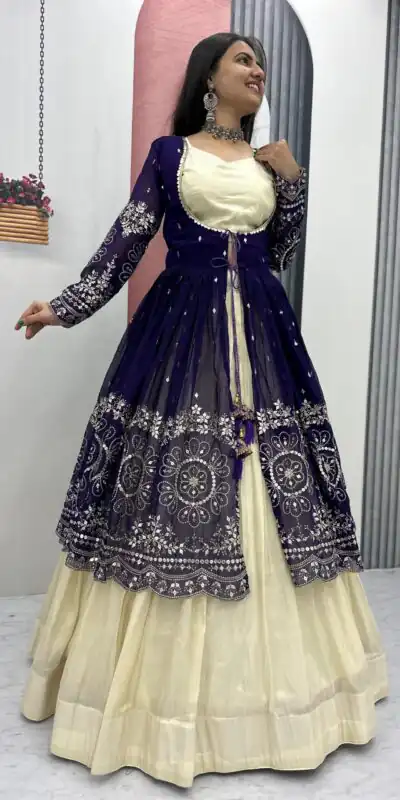 Purple Simar Cosmos Sequence Work Lehenga Choli | Lehenga, Bollywood Lehenga, Creative Lehenga, Designer Lehenga, Embroidered Lehenga, Party Wear Lehenga