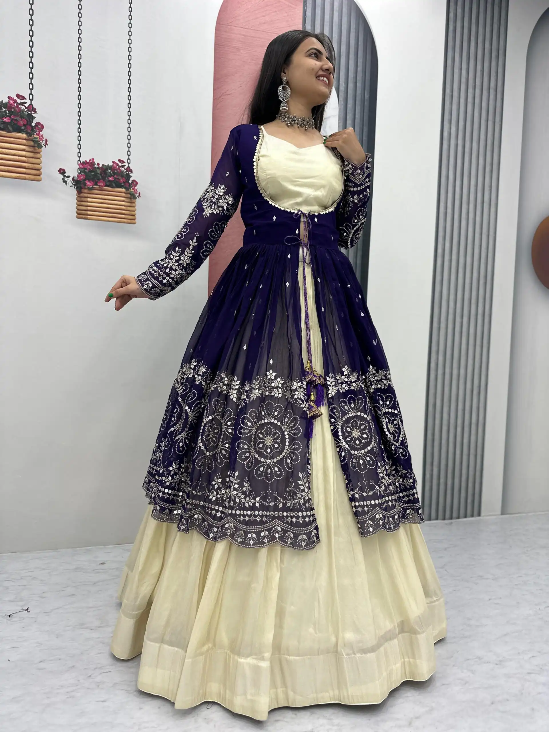 Purple Simar Cosmos Sequence Work Lehenga Choli | Lehenga, Bollywood Lehenga, Creative Lehenga, Designer Lehenga, Embroidered Lehenga, Party Wear Lehenga