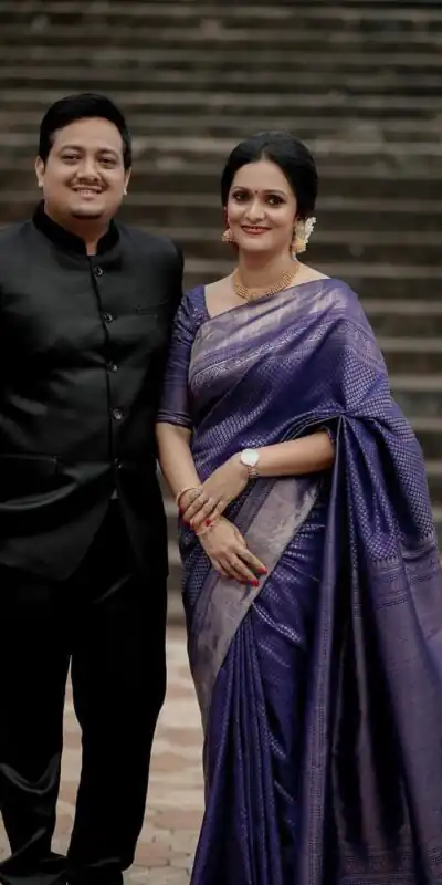 Purple Soft Lichi Silk Jacquard Work Saree | Sarees, Bollywood Sarees, Creative Sarees, Designer Sarees, Embroidered Sarees, Ethnic Saree, Modern Digital sarees, Party Wear Sarees