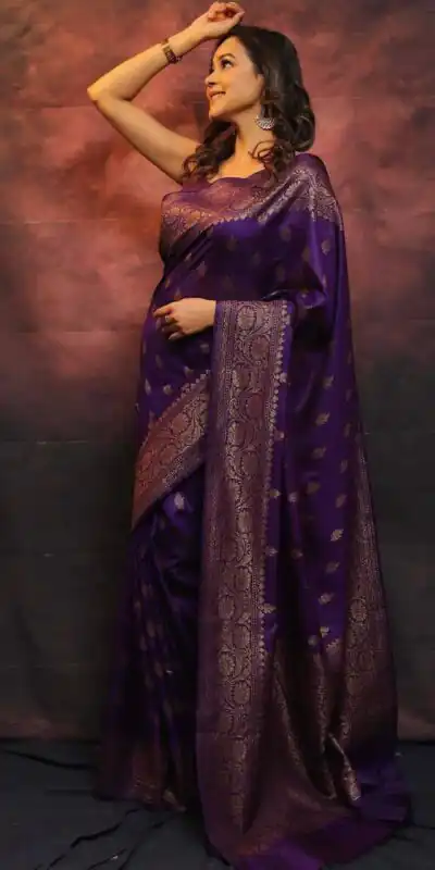Purple Soft Lichi Silk Lace Border Lace Work Saree | Sarees, Bollywood Sarees, Creative Sarees, Designer Sarees, Embroidered Sarees, Ethnic Saree, Modern Digital sarees, Party Wear Sarees