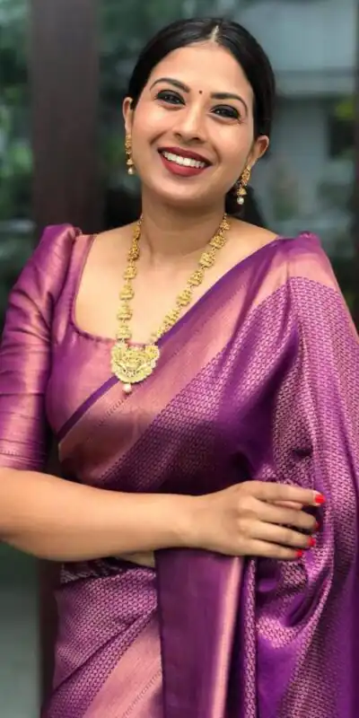 Purple Soft Lichi Silk Lace Work Border Saree | Sarees, Bollywood Sarees, Creative Sarees, Designer Sarees, Embroidered Sarees, Ethnic Saree, Modern Digital sarees, Party Wear Sarees