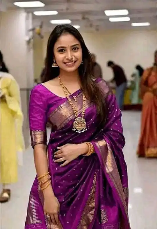 Purple Soft Lichi Silk With Lace Work Saree | Sarees, Bollywood Sarees, Creative Sarees, Designer Sarees, Embroidered Sarees, Ethnic Saree, Modern Digital sarees, Party Wear Sarees
