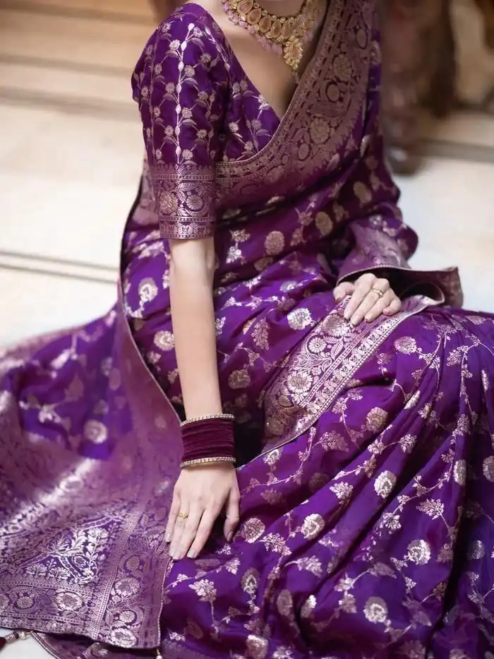 Purple Soft Litchi Silk Kubera Pattu Saree | Sarees, Bollywood Sarees, Creative Sarees, Designer Sarees, Embroidered Sarees, Ethnic Saree, Modern Digital sarees, Party Wear Sarees
