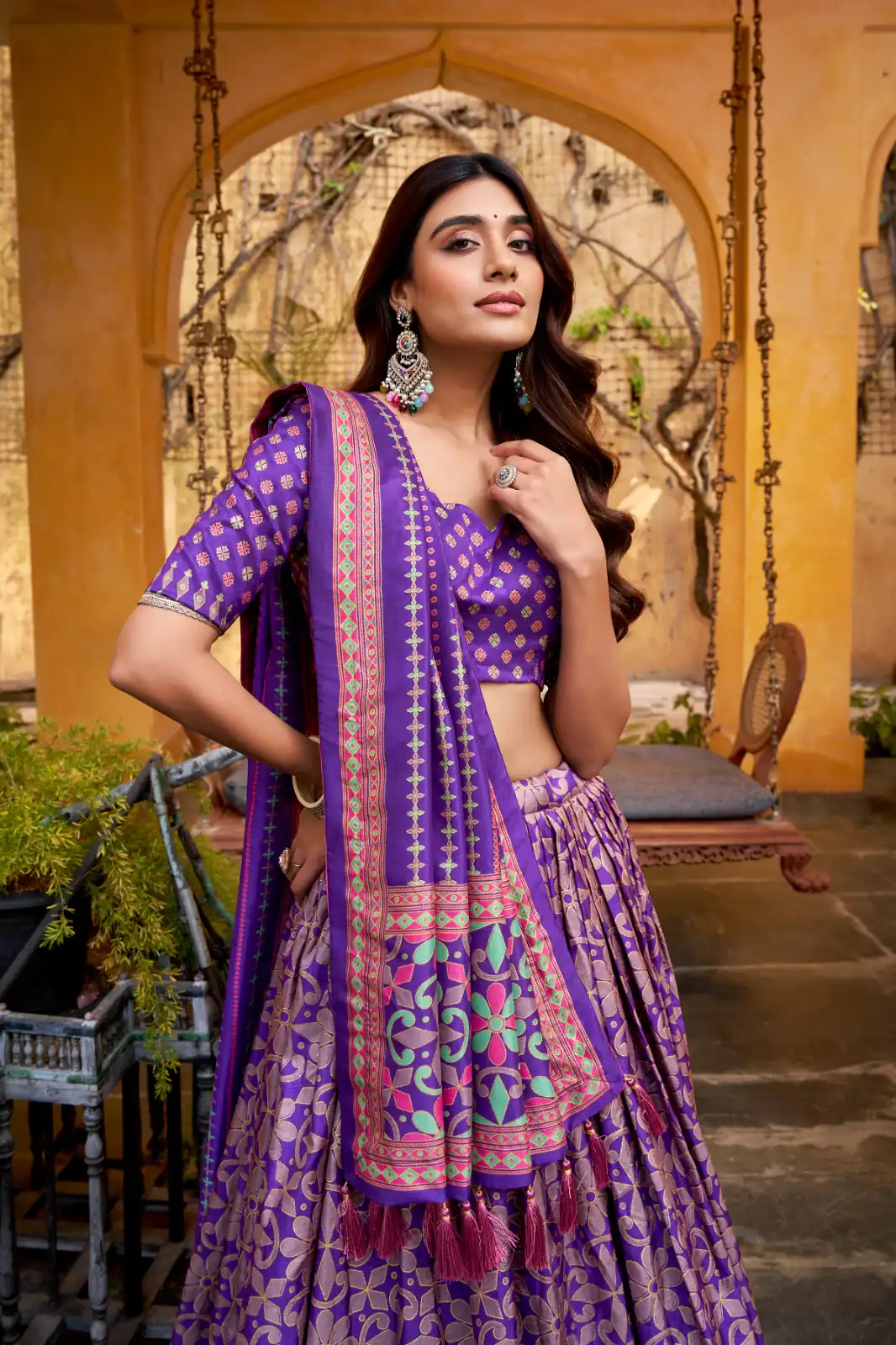 Purple Tasar Silk Gotta Patti Lace Work Lehenga Choli | Lehenga, Bollywood Lehenga, Creative Lehenga, Designer Lehenga, Embroidered Lehenga, Party Wear Lehenga