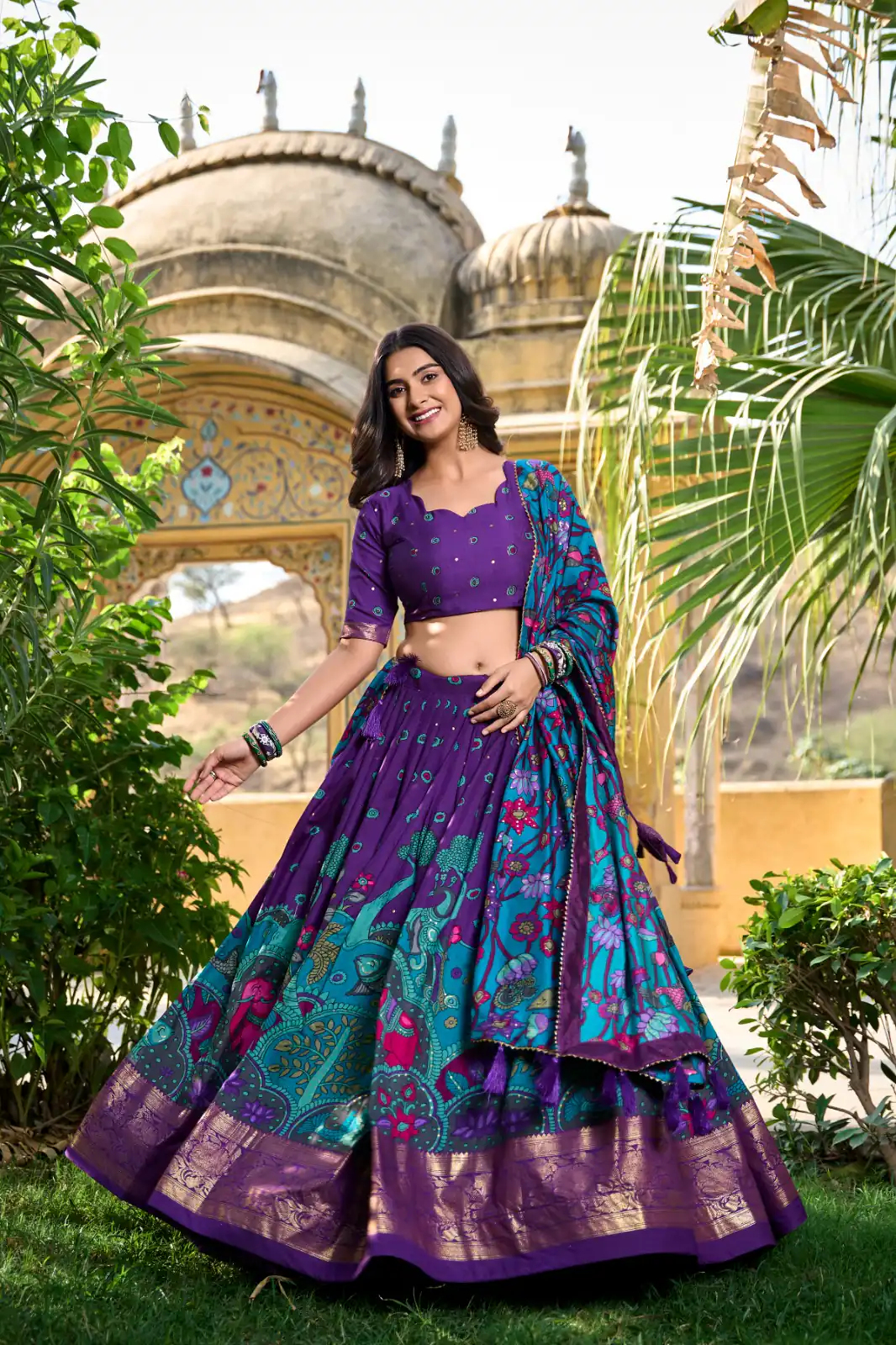 Purple Tasar Silk With Gotta Patti Lehenga Choli | Lehenga, Bollywood Lehenga, Creative Lehenga, Designer Lehenga, Embroidered Lehenga, Party Wear Lehenga