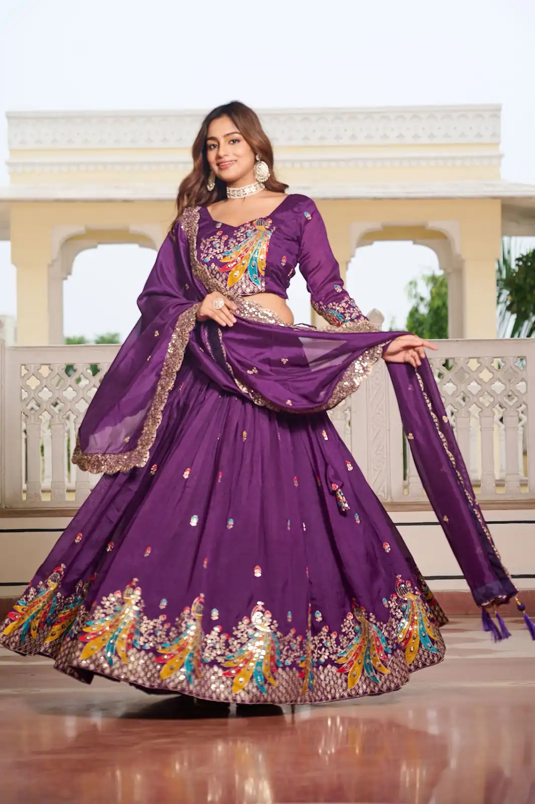 Purple Vichitra Embroidery Work Lehenga Choli | Lehenga, Bollywood Lehenga, Creative Lehenga, Designer Lehenga, Embroidered Lehenga, Party Wear Lehenga