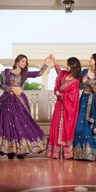 Purple Vichitra Embroidery Work Lehenga Choli | Lehenga, Bollywood Lehenga, Creative Lehenga, Designer Lehenga, Embroidered Lehenga, Party Wear Lehenga