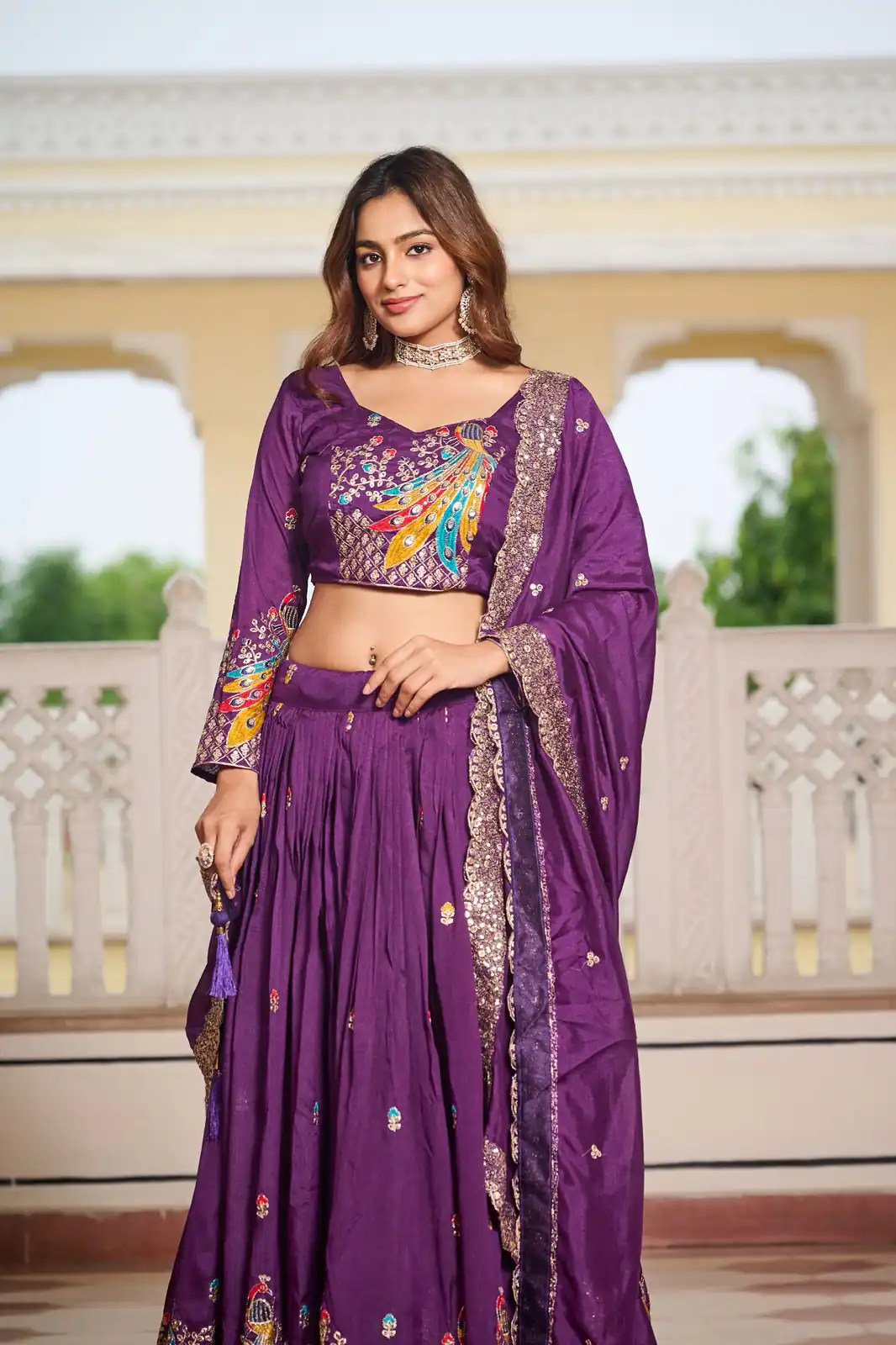 Purple Vichitra Embroidery Work Lehenga Choli | Lehenga, Bollywood Lehenga, Creative Lehenga, Designer Lehenga, Embroidered Lehenga, Party Wear Lehenga