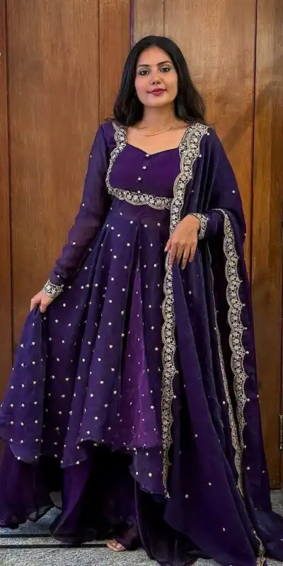 Purple Vichitra Silk Zari Embroidery Work Salwar Suit | Jump Suits, Salwar suit, Casual Suits, Creative suits, Designer Suits, Palazzo Suits, Party Wear Suits, Patiala Suits, Straight Suits