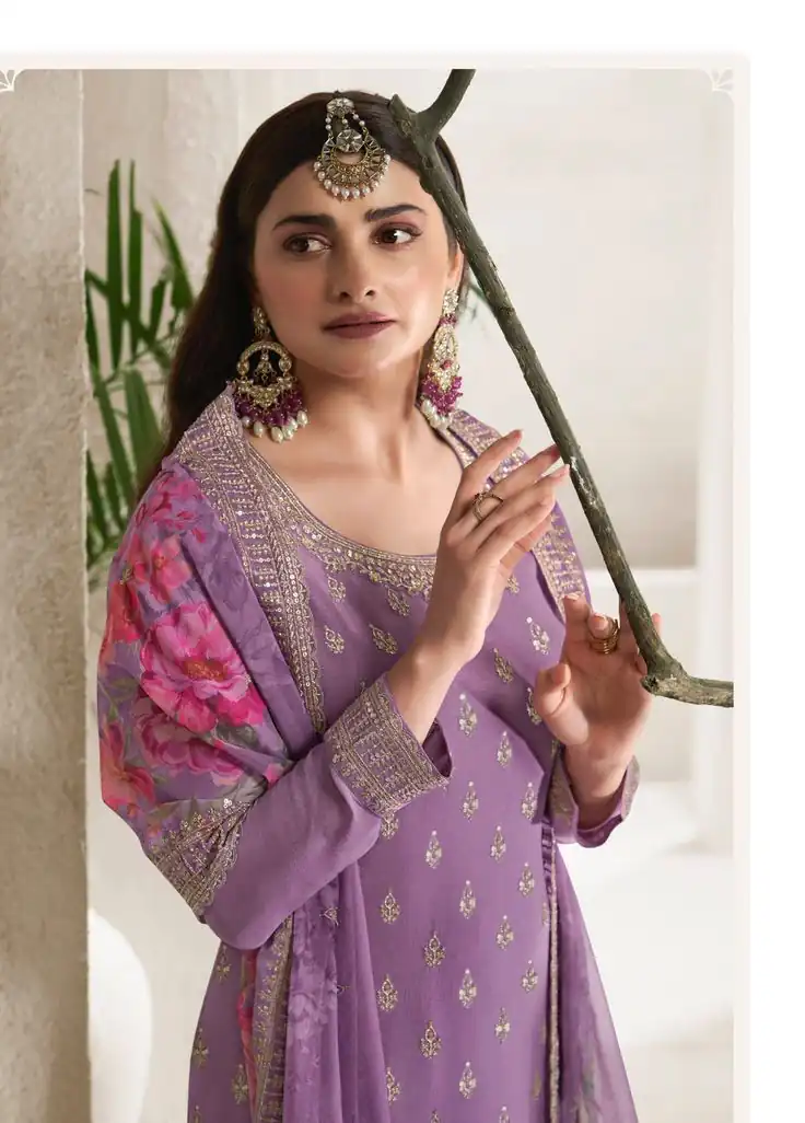 Purple Viscose Chinon Embroidered Sequence Salwar Suit | Salwar suit, Casual Suits, Creative suits, Designer Suits, Palazzo Suits, Party Wear Suits, Patiala Suits, Straight Suits