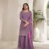 Purple Viscose Chinon Embroidered Sequence Salwar Suit | Salwar suit, Casual Suits, Creative suits, Designer Suits, Palazzo Suits, Party Wear Suits, Patiala Suits, Straight Suits