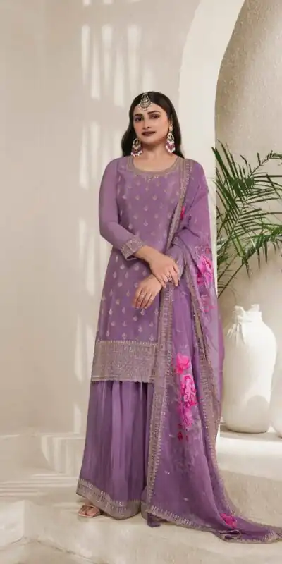 Purple Viscose Chinon Embroidered Sequence Salwar Suit | Salwar suit, Casual Suits, Creative suits, Designer Suits, Palazzo Suits, Party Wear Suits, Patiala Suits, Straight Suits