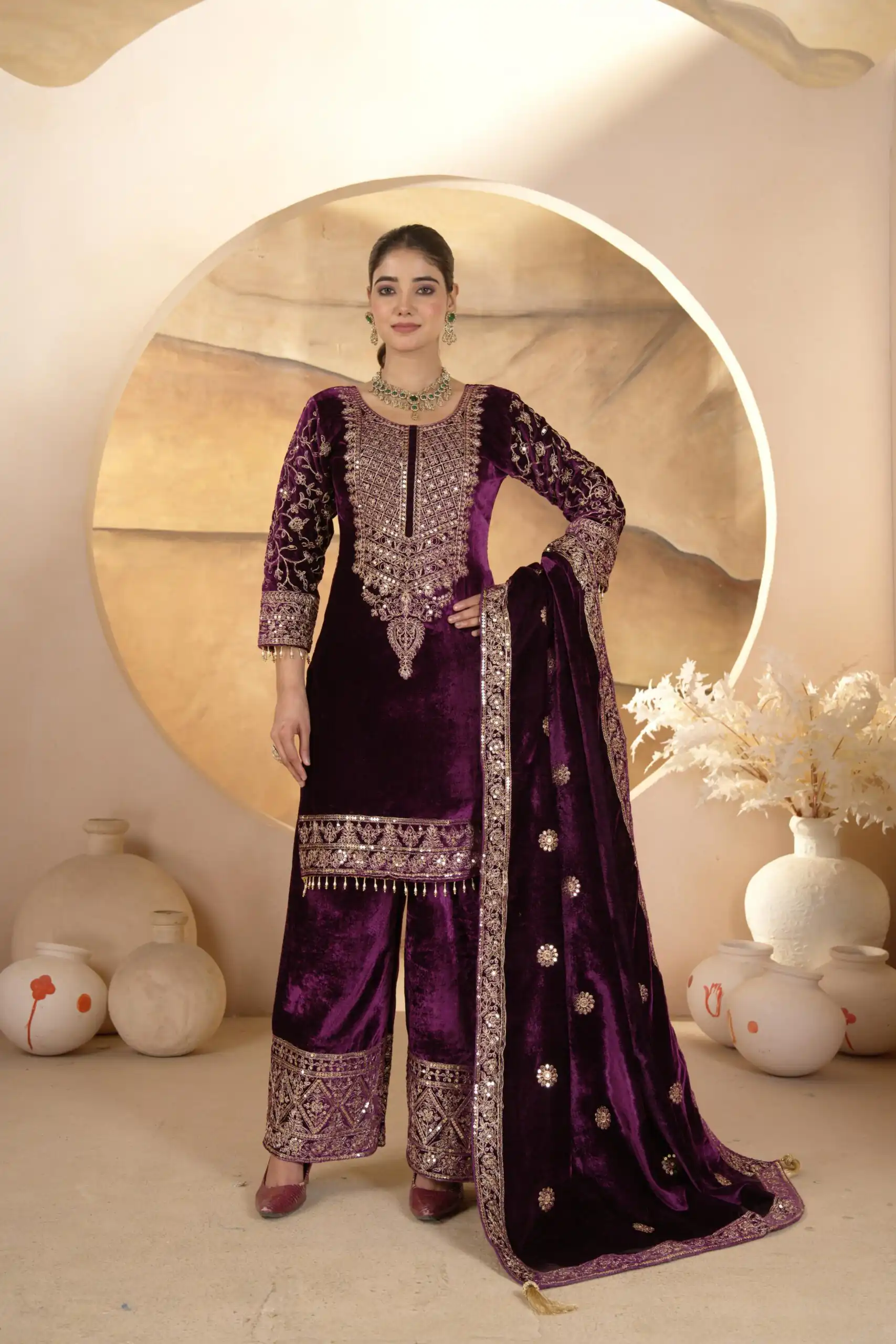 Purple Viscose Velvet With Sequence Work Salwar Suit | Jump Suits, Salwar suit, Casual Suits, Creative suits, Designer Suits, Palazzo Suits, Party Wear Suits, Patiala Suits, Straight Suits