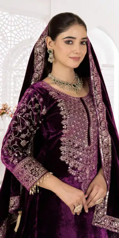 Purple Viscose Velvet With Sequence Work Salwar Suit | Jump Suits, Salwar suit, Casual Suits, Creative suits, Designer Suits, Palazzo Suits, Party Wear Suits, Patiala Suits, Straight Suits