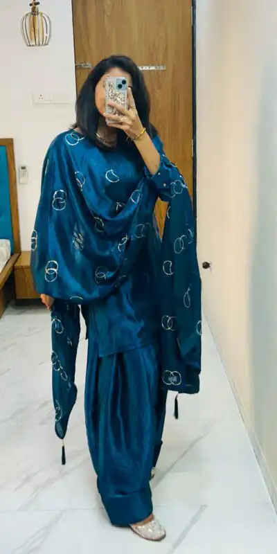 Rama Blue Silk Salwar Suit | Jump Suits, Salwar suit, Casual Suits, Creative suits, Designer Suits, Palazzo Suits, Party Wear Suits, Patiala Suits, Straight Suits