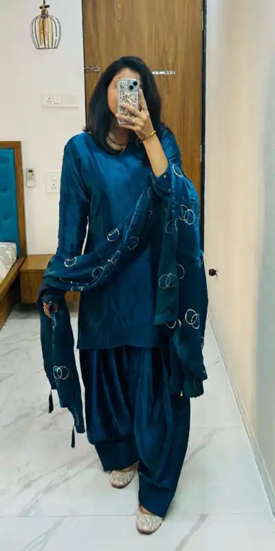 Rama Blue Silk Salwar Suit | Jump Suits, Salwar suit, Casual Suits, Creative suits, Designer Suits, Palazzo Suits, Party Wear Suits, Patiala Suits, Straight Suits