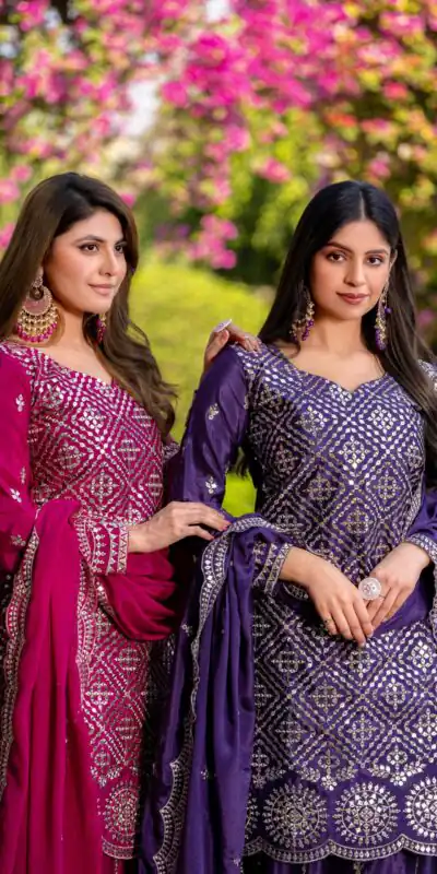Rani Pink Chinon Thread Sequence Work Salwar Suit | Jump Suits, Salwar suit, Casual Suits, Creative suits, Designer Suits, Palazzo Suits, Party Wear Suits, Patiala Suits, Straight Suits