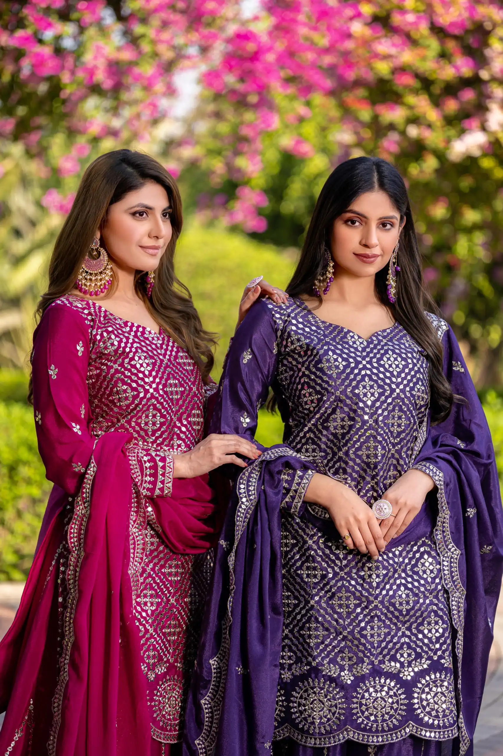 Rani Pink Chinon Thread Sequence Work Salwar Suit | Jump Suits, Salwar suit, Casual Suits, Creative suits, Designer Suits, Palazzo Suits, Party Wear Suits, Patiala Suits, Straight Suits