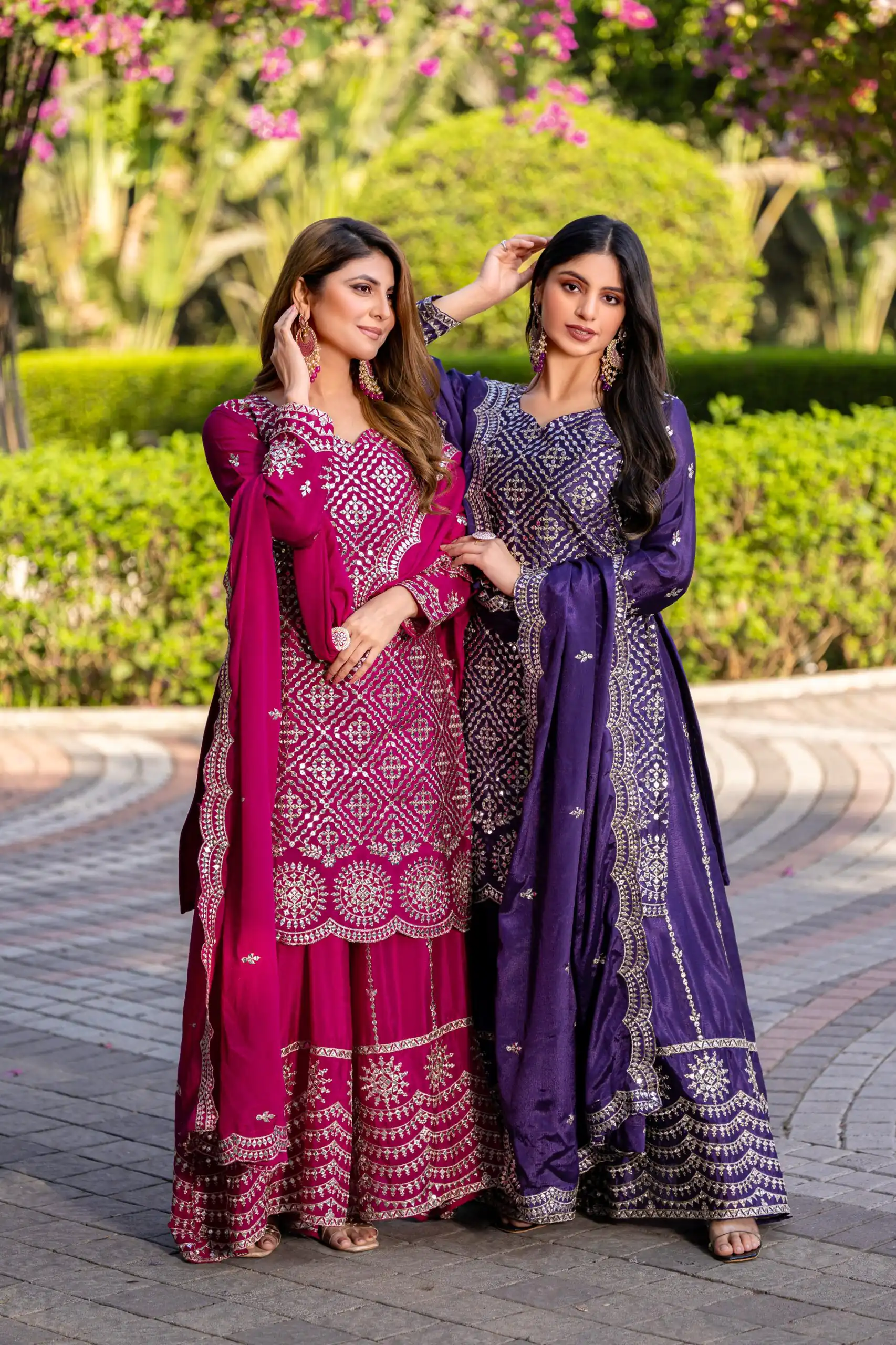 Rani Pink Chinon Thread Sequence Work Salwar Suit | Jump Suits, Salwar suit, Casual Suits, Creative suits, Designer Suits, Palazzo Suits, Party Wear Suits, Patiala Suits, Straight Suits