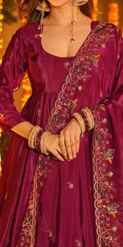 Rani Pink Crap Silk Thread Work Salwar Suit | Jump Suits, Salwar suit, Casual Suits, Creative suits, Designer Suits, Palazzo Suits, Party Wear Suits, Patiala Suits, Straight Suits