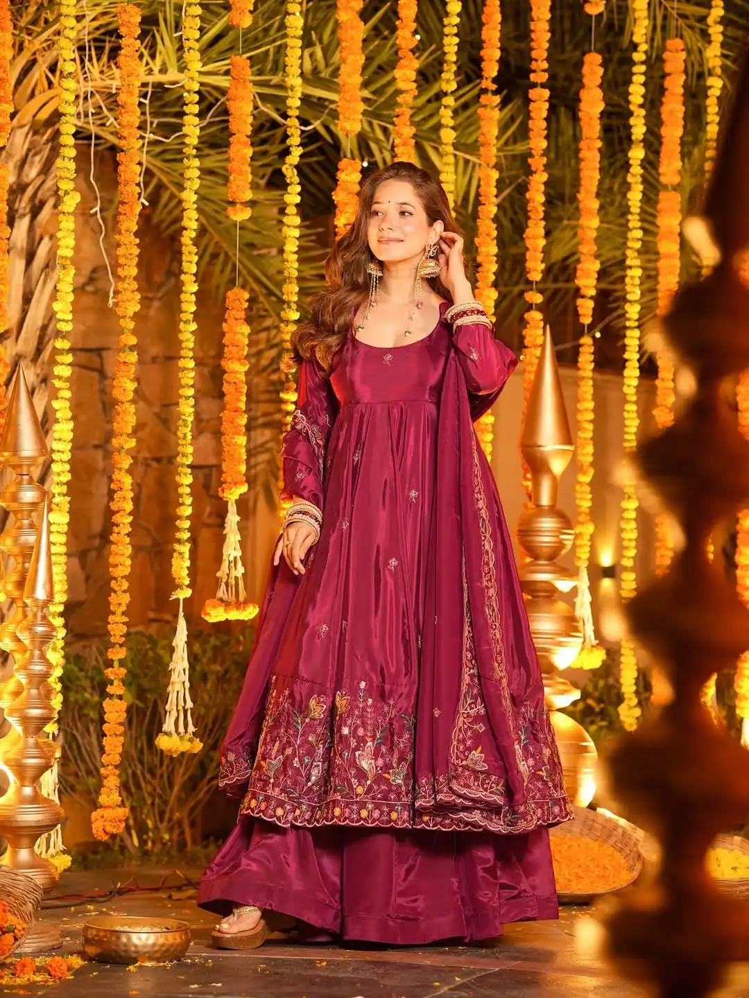 Rani Pink Crap Silk Thread Work Salwar Suit | Jump Suits, Salwar suit, Casual Suits, Creative suits, Designer Suits, Palazzo Suits, Party Wear Suits, Patiala Suits, Straight Suits