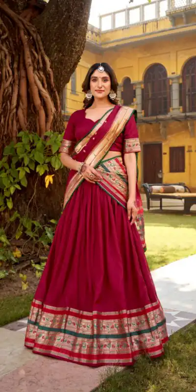 Rani Pink Pure Chanderi Zari Weaving Work Lehenga Choli | Lehenga, Bollywood Lehenga, Creative Lehenga, Designer Lehenga, Embroidered Lehenga, Party Wear Lehenga