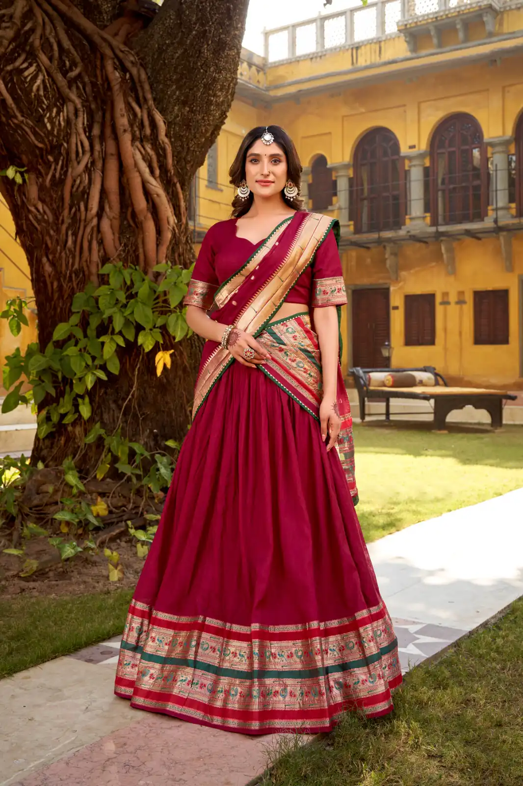 Rani Pink Pure Chanderi Zari Weaving Work Lehenga Choli | Lehenga, Bollywood Lehenga, Creative Lehenga, Designer Lehenga, Embroidered Lehenga, Party Wear Lehenga