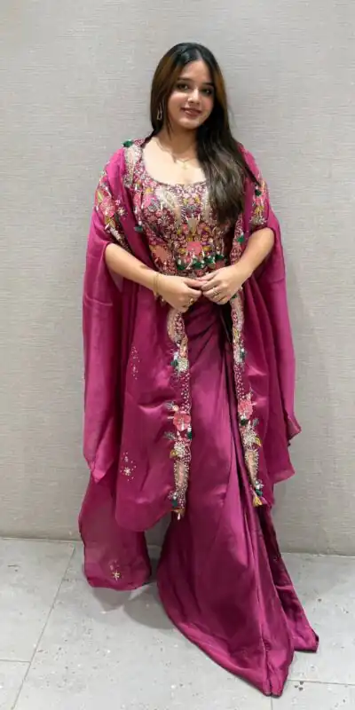 Rani Pink Rangoli Silk Embroidery Work Dhoti Suit | Jump Suits, Salwar suit, Casual Suits, Creative suits, Designer Suits, Palazzo Suits, Party Wear Suits, Patiala Suits, Straight Suits