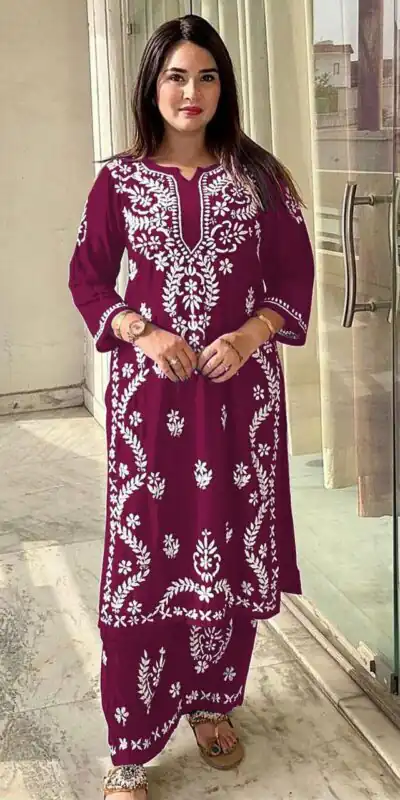 Rani Pink Rayon Wid Lakhnavi  Style Work Kurti | Kurti, Bollywood Kurti, Creative Kurtis, Designer Kurti, Party Wear Kurti, Selfie Kurti