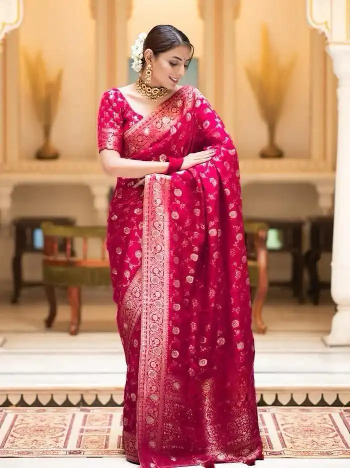 Rani Pink Soft Litchi Silk Kubera Pattu Saree | Sarees, Bollywood Sarees, Creative Sarees, Designer Sarees, Embroidered Sarees, Ethnic Saree, Modern Digital sarees, Party Wear Sarees