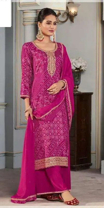Rani Pink Viscose Silk Sequence Work Digital Print Salwar Suit | Jump Suits, Salwar suit, Casual Suits, Creative suits, Designer Suits, Palazzo Suits, Party Wear Suits, Patiala Suits, Straight Suits